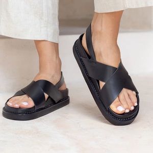 Liberté Leather Capri Sandals
